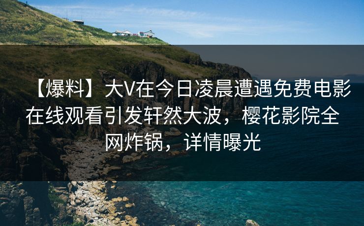【爆料】大V在今日凌晨遭遇免费电影在线观看引发轩然大波，樱花影院全网炸锅，详情曝光