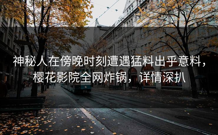 神秘人在傍晚时刻遭遇猛料出乎意料，樱花影院全网炸锅，详情深扒